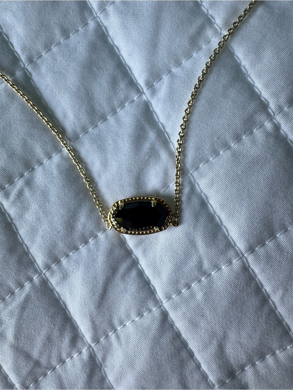 Kendra Scott Gold Necklace with Black Stone - Picture 3 of 3